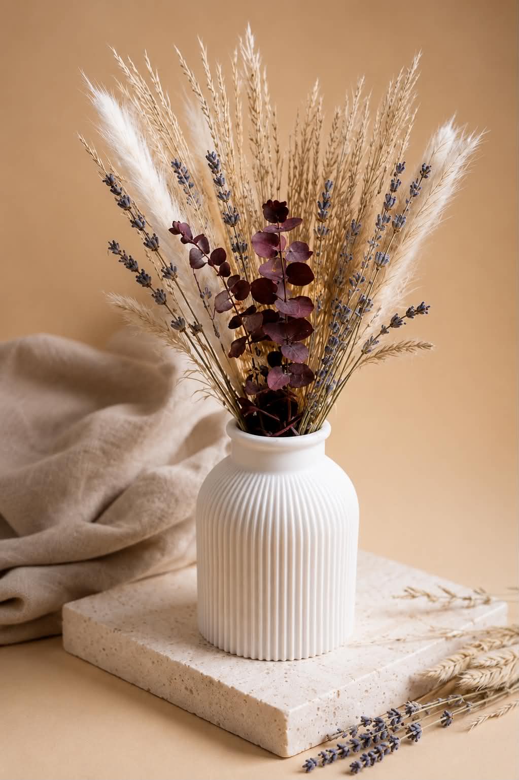 Modern Ribbed Decorative Vase